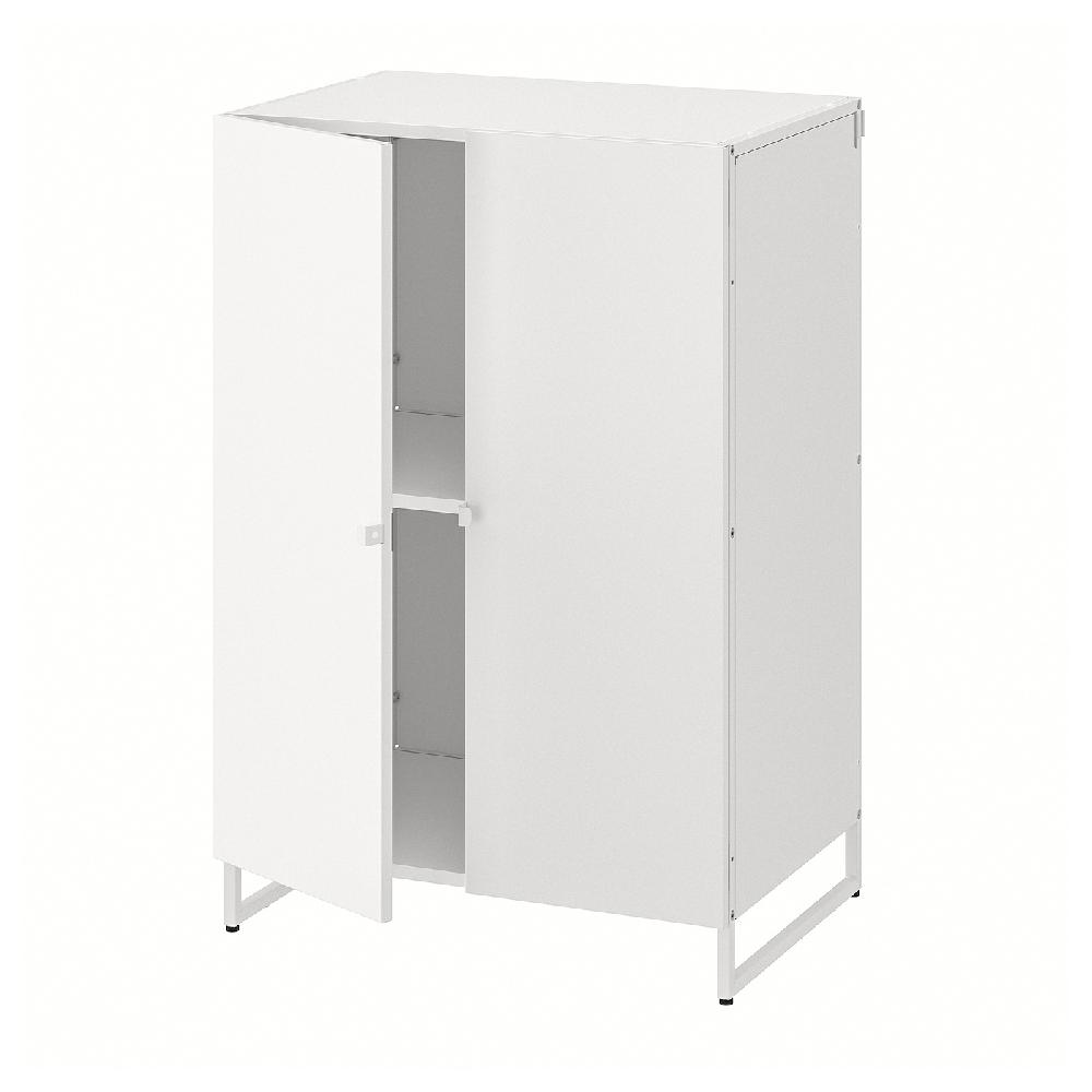 IKEA JOSTEIN Regal mit Türen drinnen/draußen/weiß 61x44x90 cm