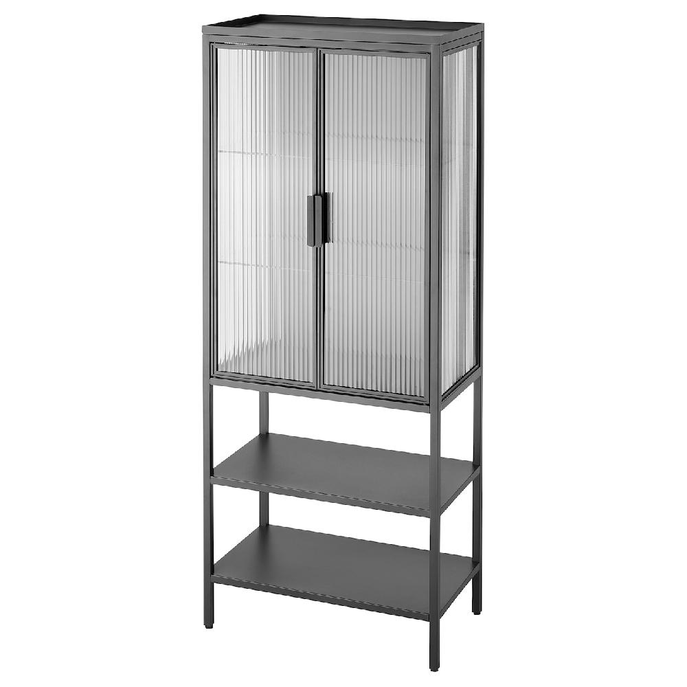 IKEA MOSSJÖN Vitrine 2-türig anthrazit 60x34x146 cm