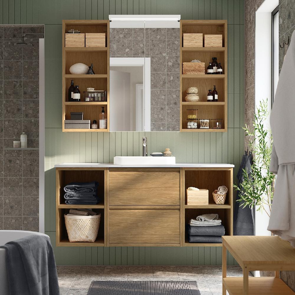 IKEA HAGAÅN Offener Wandschrank Eichenachbildung 40x15x95 cm Weihnachtsangebot