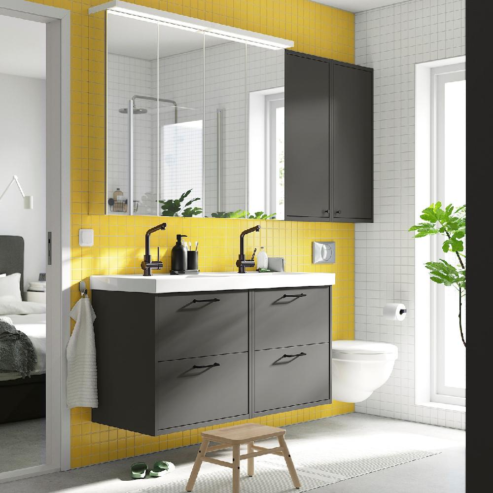 IKEA HAVBÄCK Wandschrank mit Tür dunkelgrau 40x15x95 cm Valentinstagsangebot