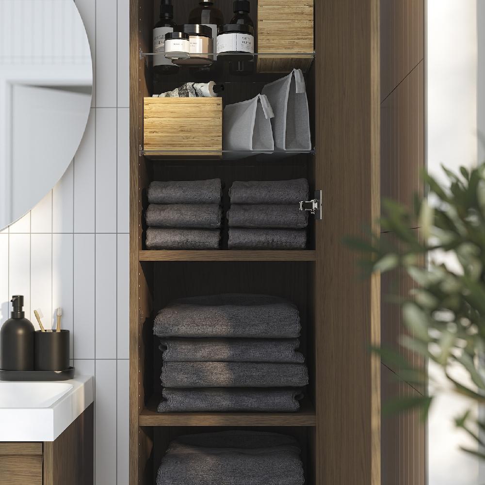 IKEA ÄNGSJÖN Hochschrank mit Tür braun Eichenachbildung 40x35x195 cm Online Outlet