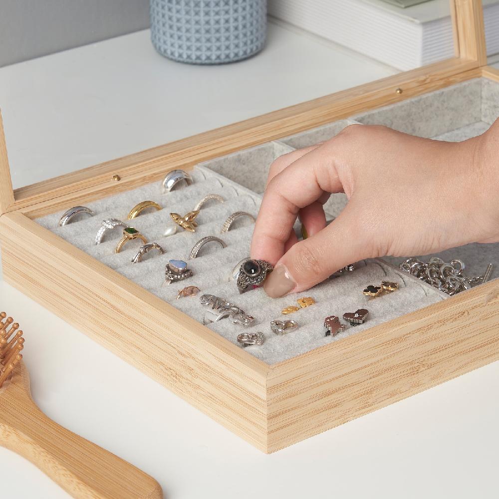 IKEA HALSREM Schmuckkästchen mit Fächern 328x218 mm Riesige Ersparnisse