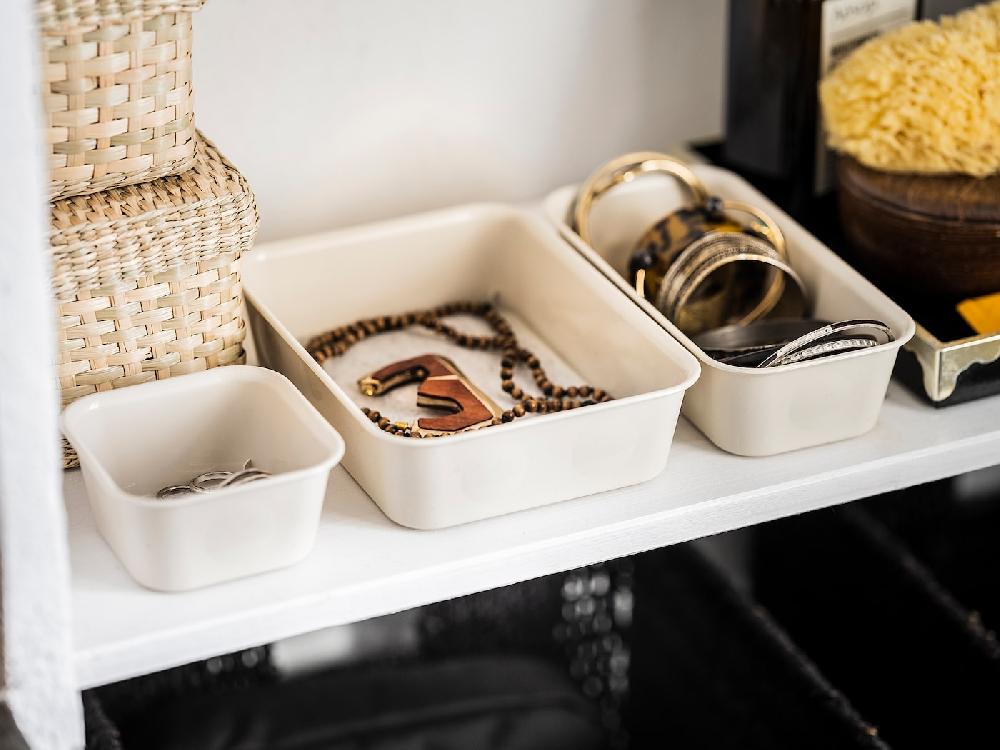 IKEA NOJIG Sortierbox Kunststoff/beige 10x20x5 cm JETZT KAUFEN