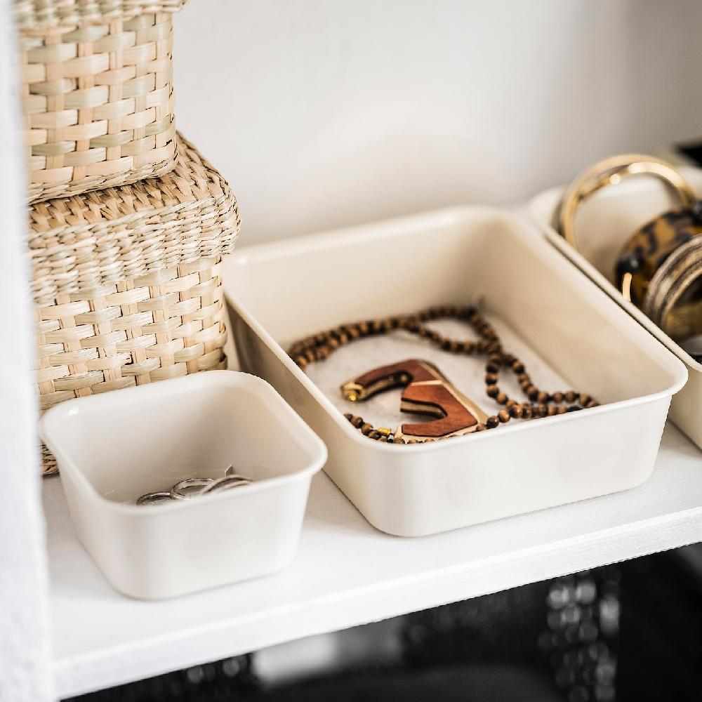 IKEA NOJIG Sortierbox Kunststoff/beige 10x10x5 cm Letzte 2 Tage