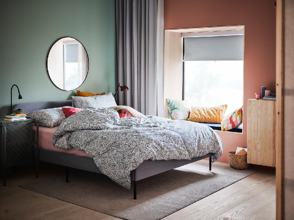 IKEA LINDBYN Spiegel schwarz 110 cm Im Verkauf