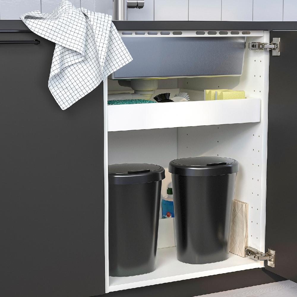 IKEA HÖLASS Behälter mit Deckel schwarz 8 l im Angebot