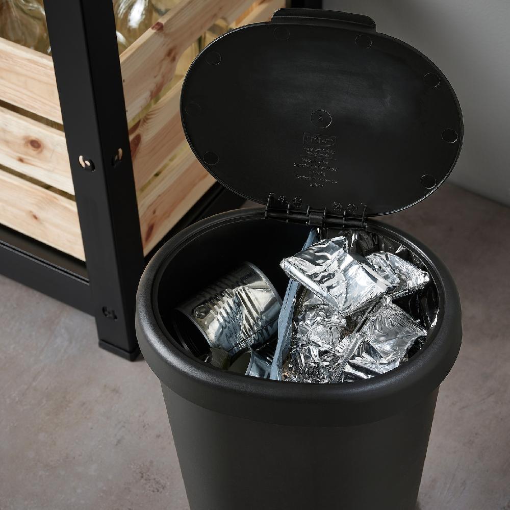 IKEA HÖLASS Behälter mit Deckel schwarz 8 l im Angebot