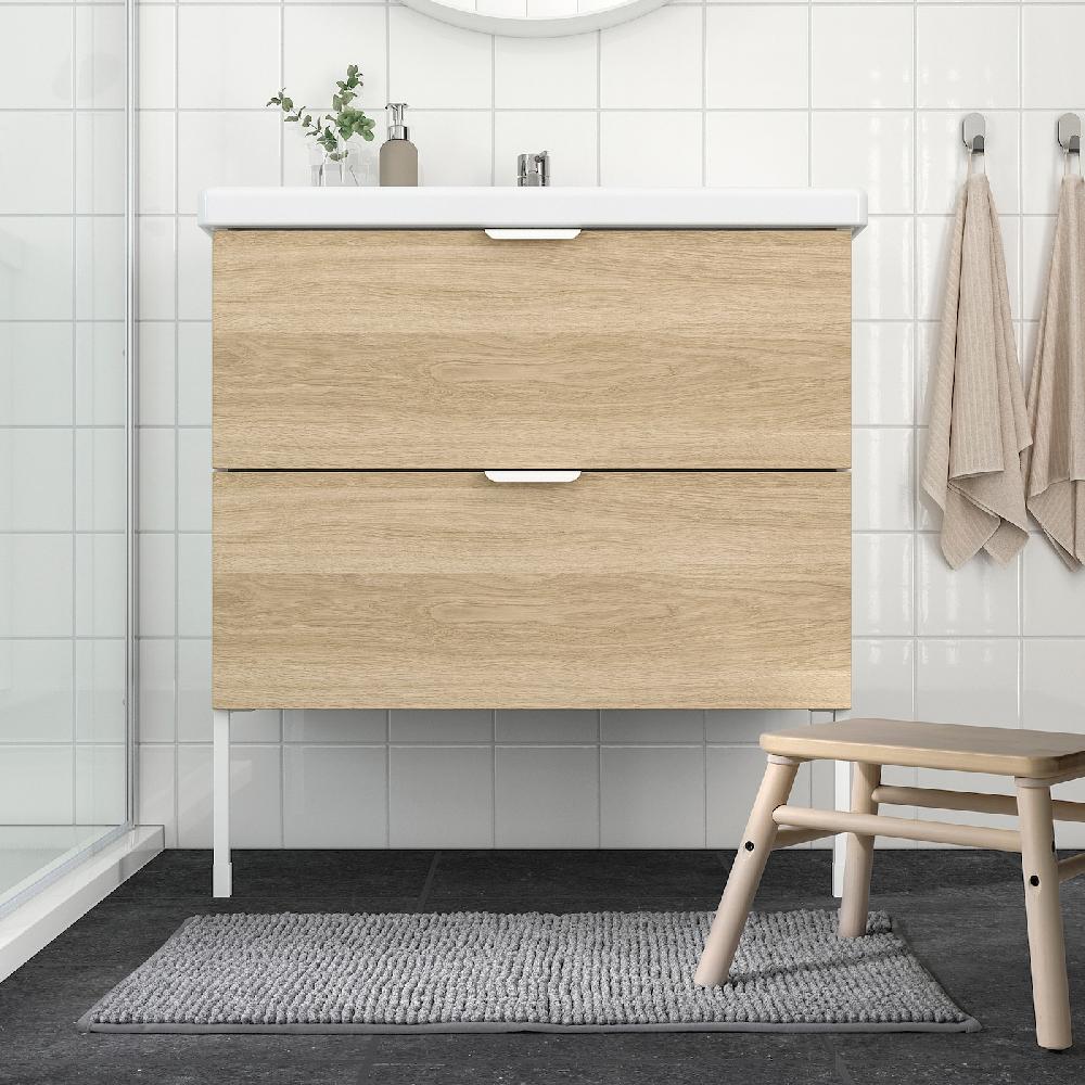 IKEA TOFTBO Badematte grauweiß meliert 50x80 cm Fabrikverkauf