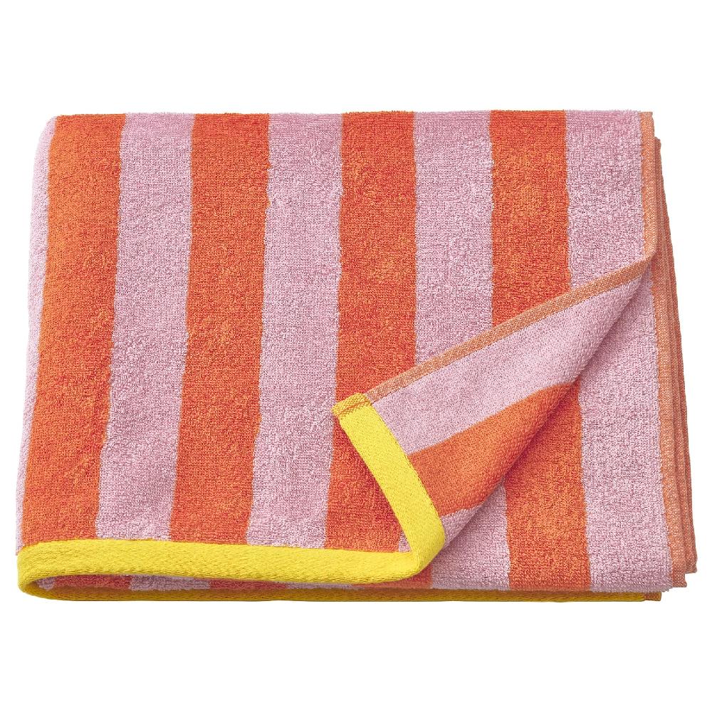 IKEA SLÅNHÖSTMAL Badetuch orange/rosa gestreift 70x140 cm