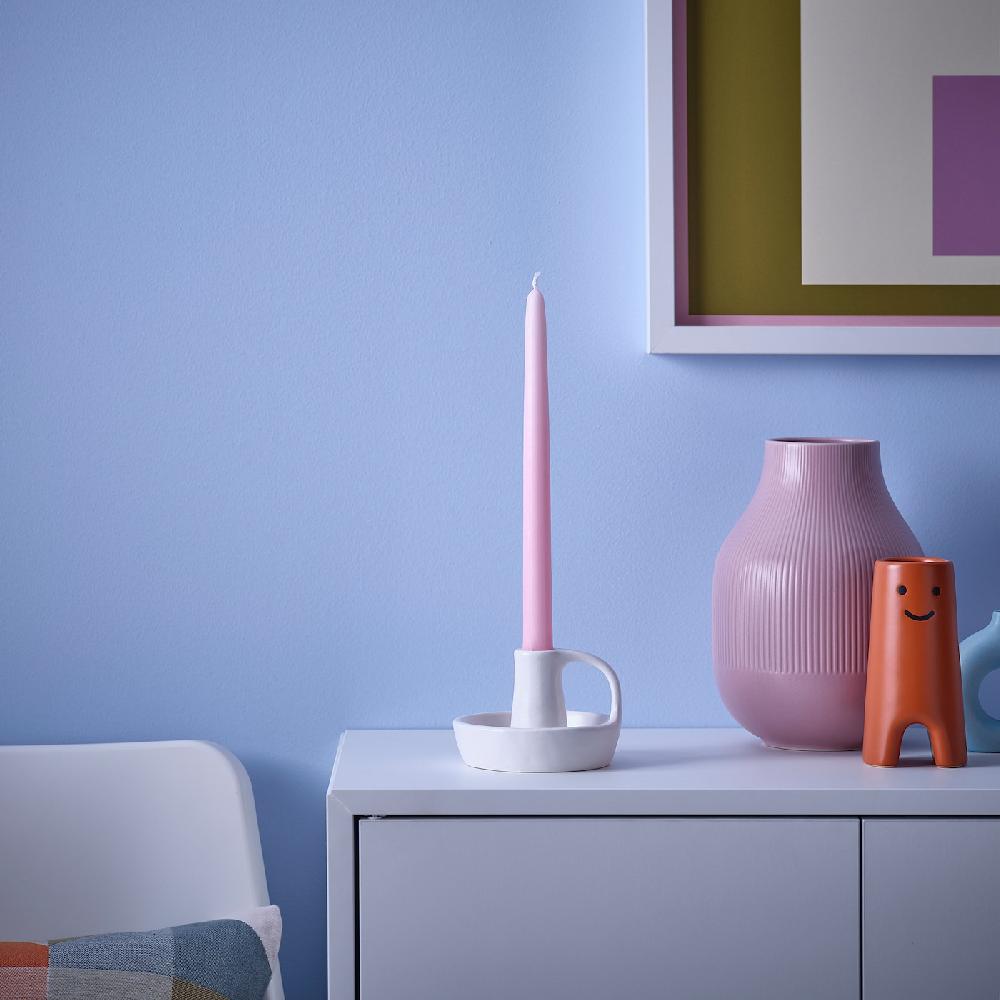 IKEA KLOKHET Kerze duftneutral hellrosa 25 cm VIP-Rabatte