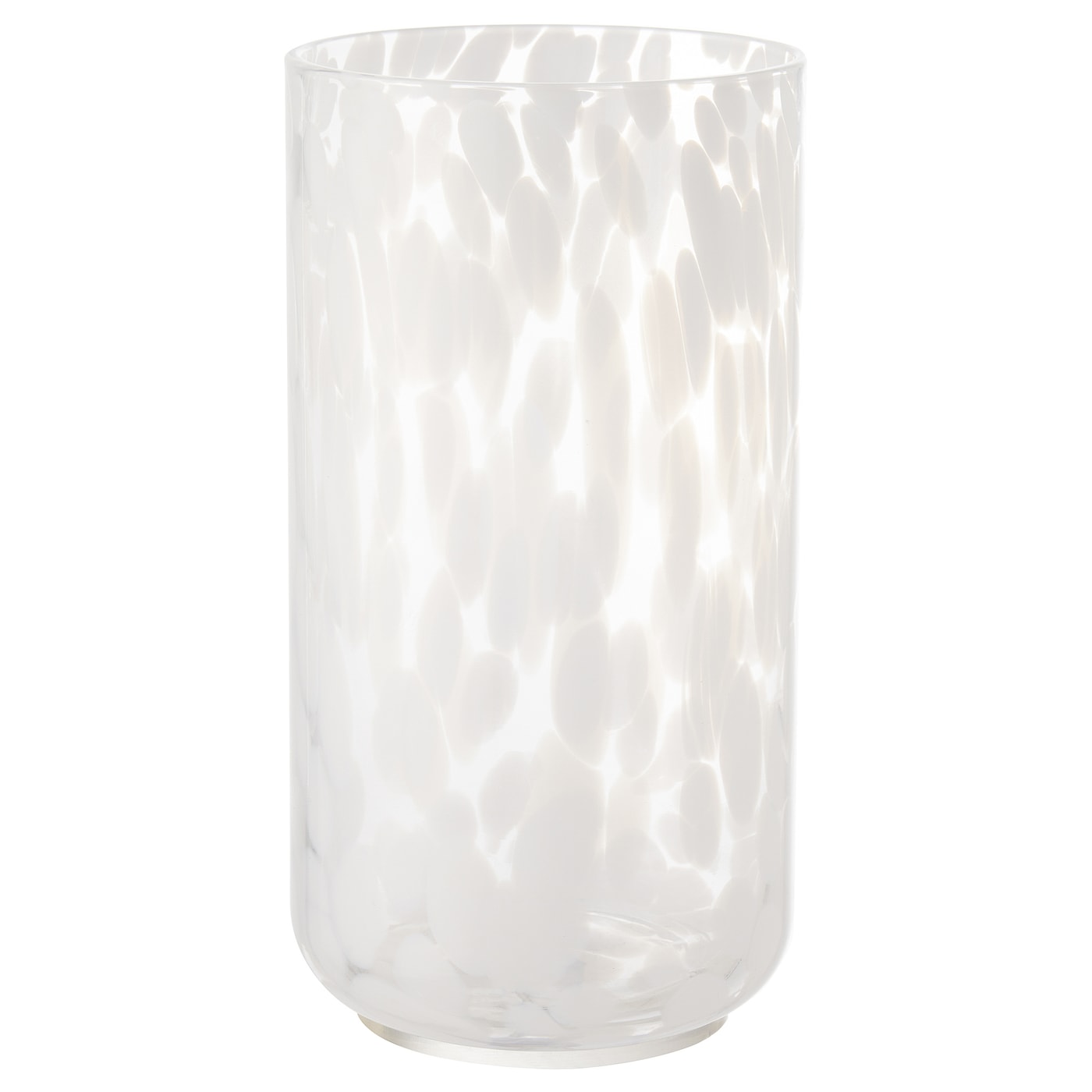 IKEA HÄCKOXEL Vase Punkte weiß 20 cm