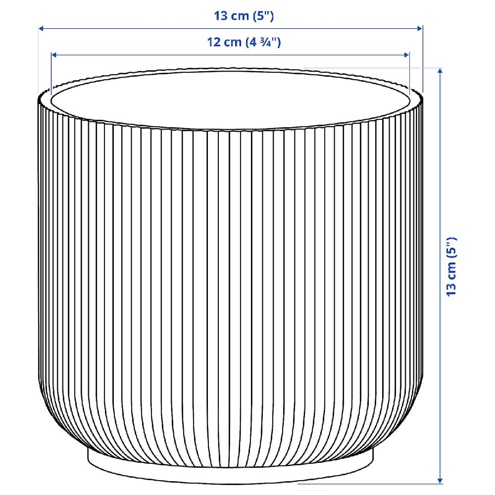 IKEA GRADVIS Übertopf drinnen/draußen schwarz 12 cm Kostenloser Versand