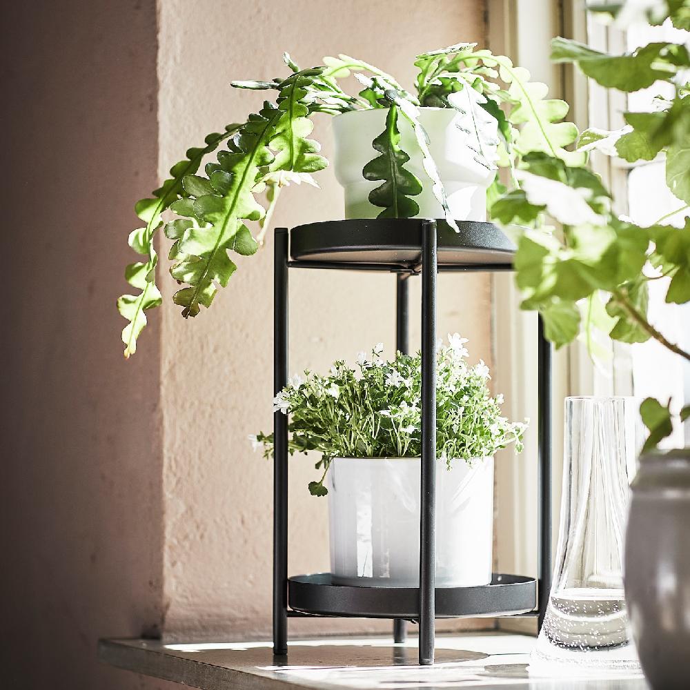 IKEA OLIVBLAD Blumenständer drinnen/draußen schwarz 35 cm Online Shopping