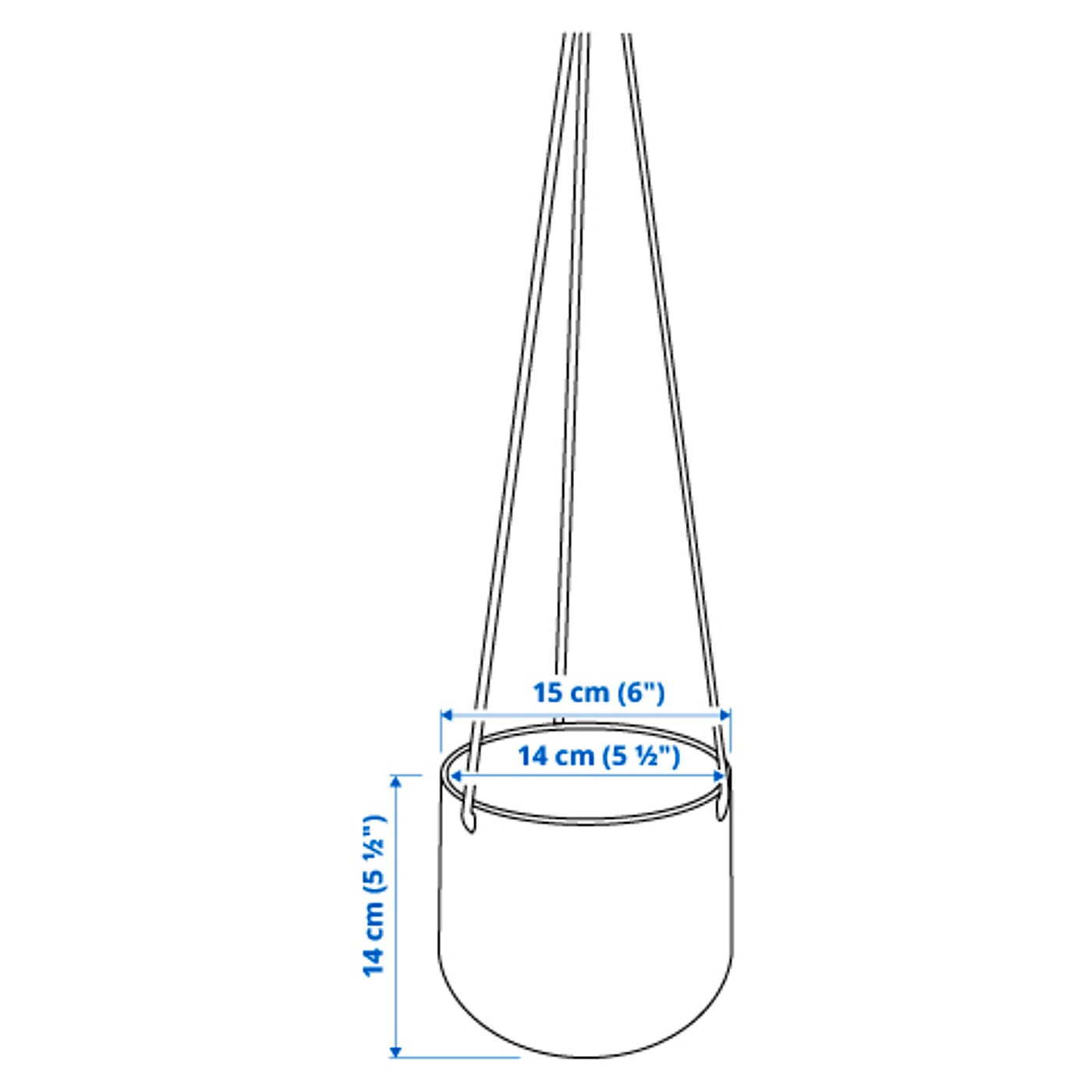 IKEA KAPKRUSBÄR Ampel hellgrau 12 cm Saisonschlussverkauf