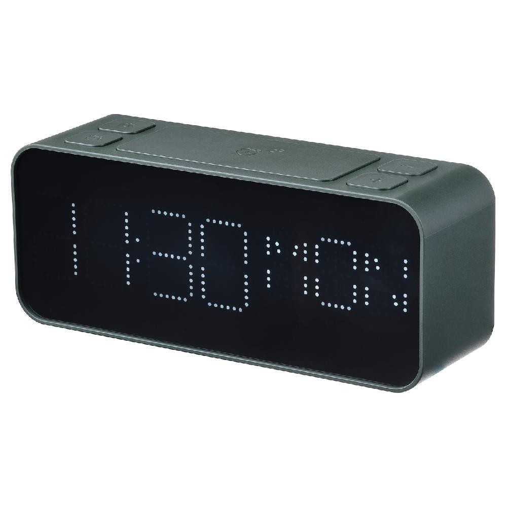 IKEA BONDTOLVAN Wecker digital/grün 20x8 cm