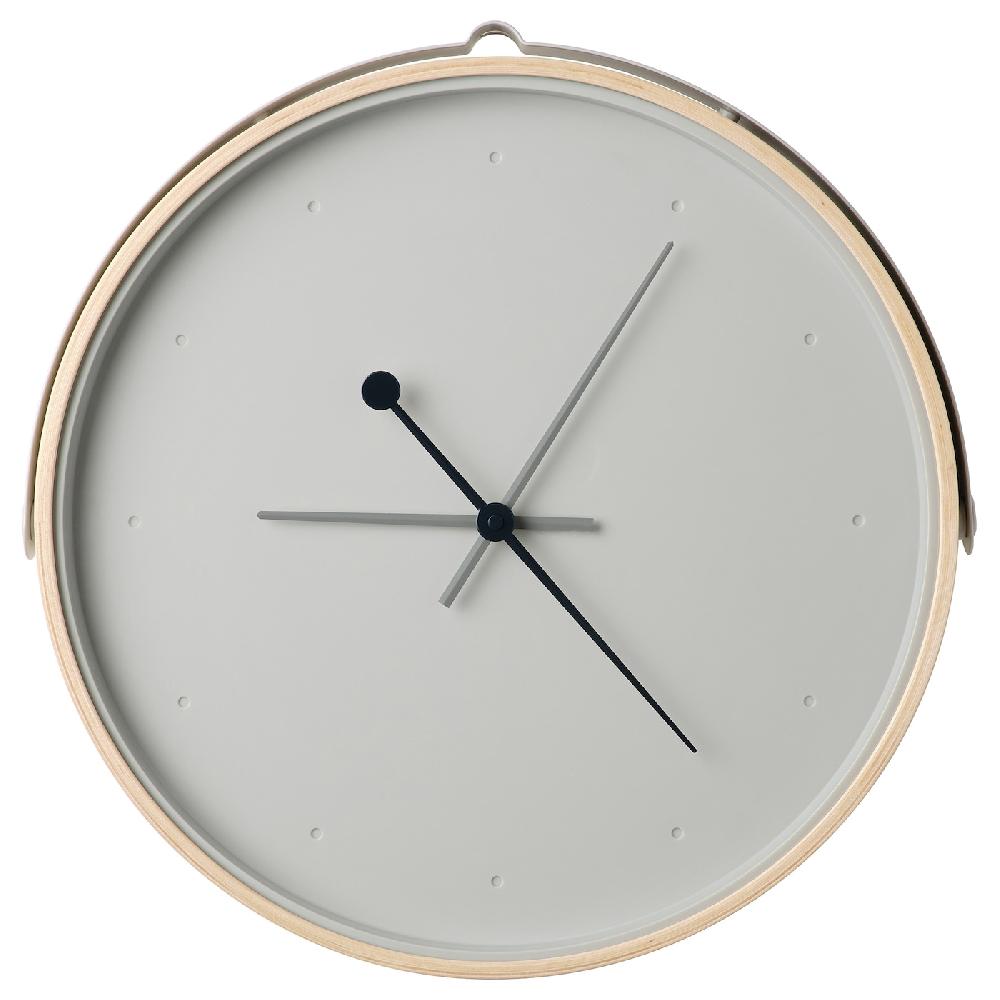 IKEA ROTBLÖTA Wanduhr Eschenfurnier/hellgrau 42 cm Discount Store für neue Produkte