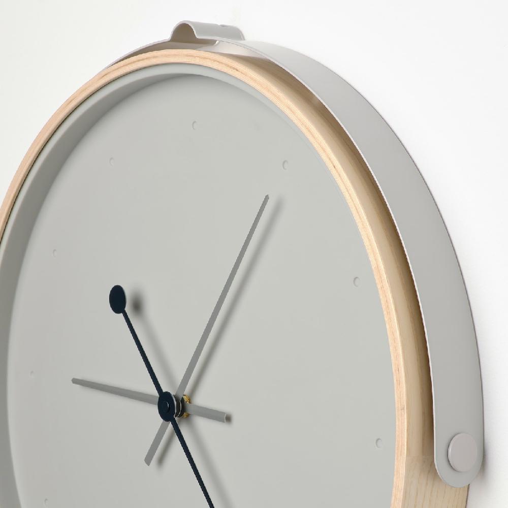 IKEA ROTBLÖTA Wanduhr Eschenfurnier/hellgrau 42 cm Discount Store für neue Produkte