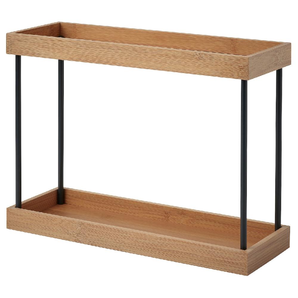 IKEA NÅLBLECKA Miniregal für Arbeitsplatte Metall/Bambus 38x13x28 cm