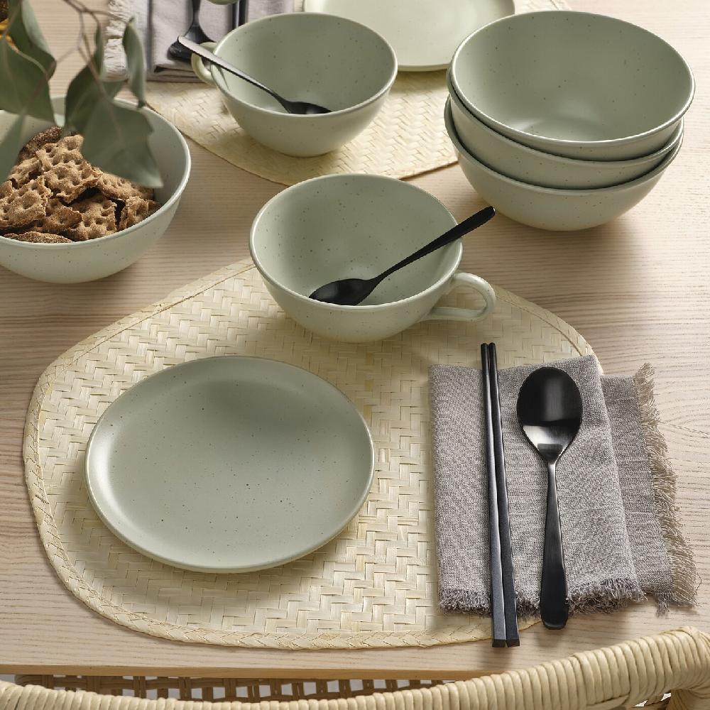 IKEA MOSSMAL Dessertteller Punkte/hellgrün 18 cm im Angebot