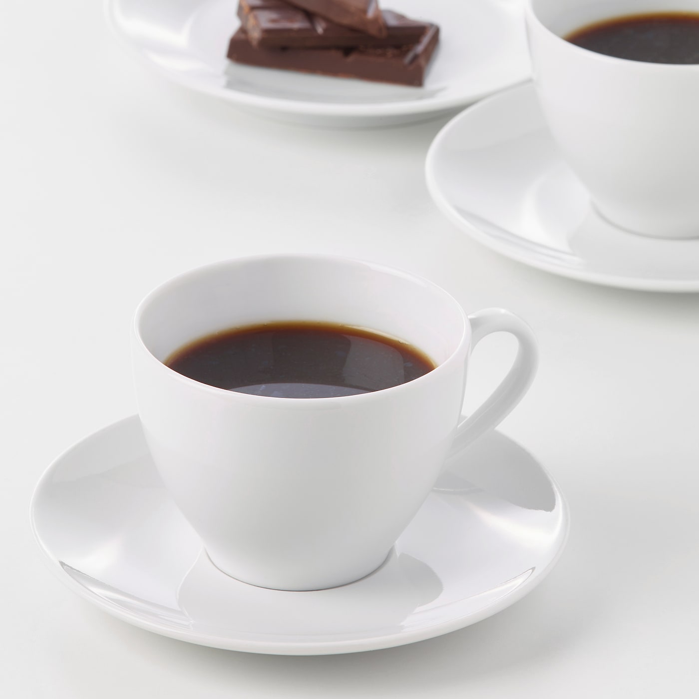 IKEA VÄRDERA Kaffeetasse und Untertasse weiß 20 cl Günstig kaufen