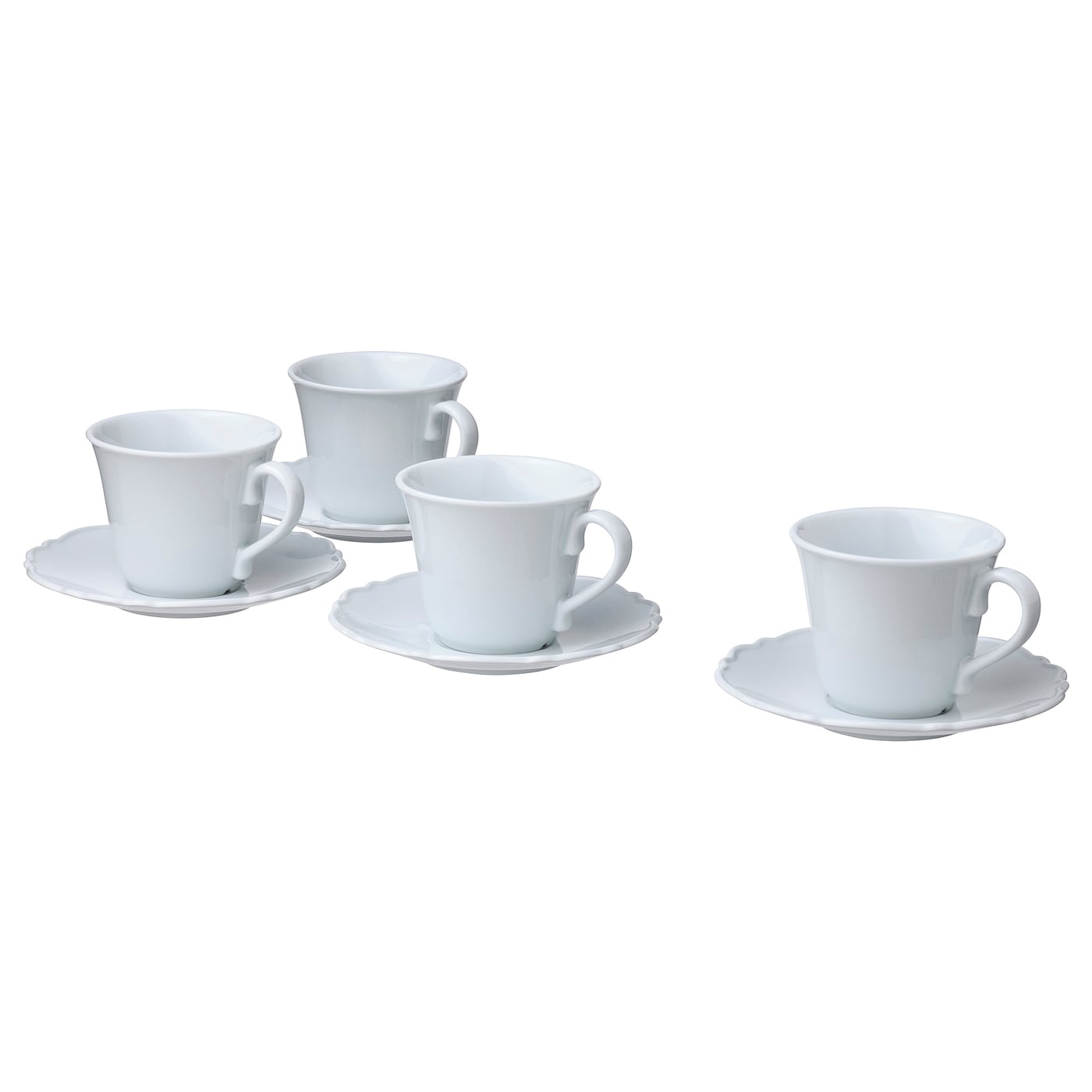 IKEA UPPLAGA Tasse mit Untertasse weiß 23 cl
