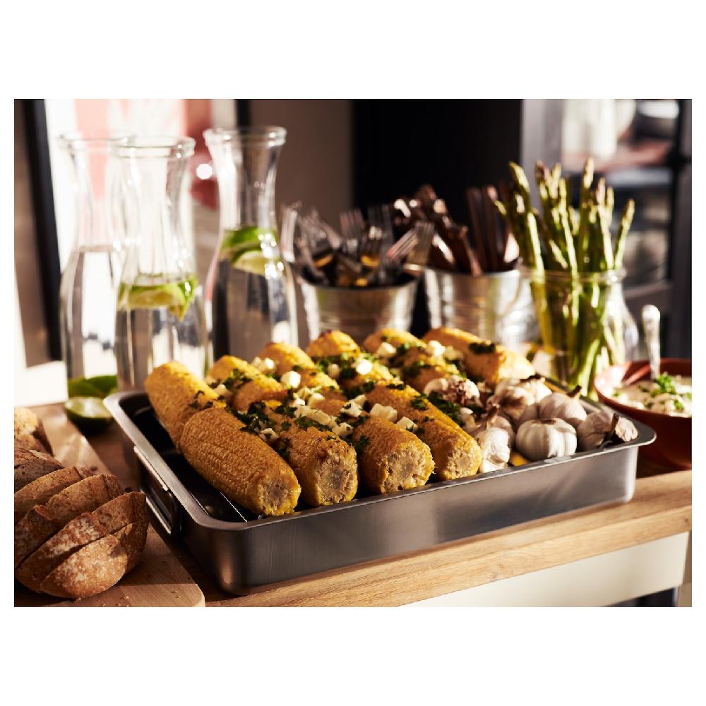 IKEA KONCIS Ofenform mit Rost Edelstahl 40x32 cm Große Rabatte