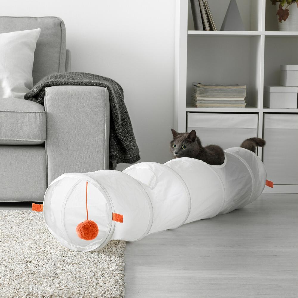 IKEA UTSÅDD Katzenspieltunnel weiß/orange Sonderangebot