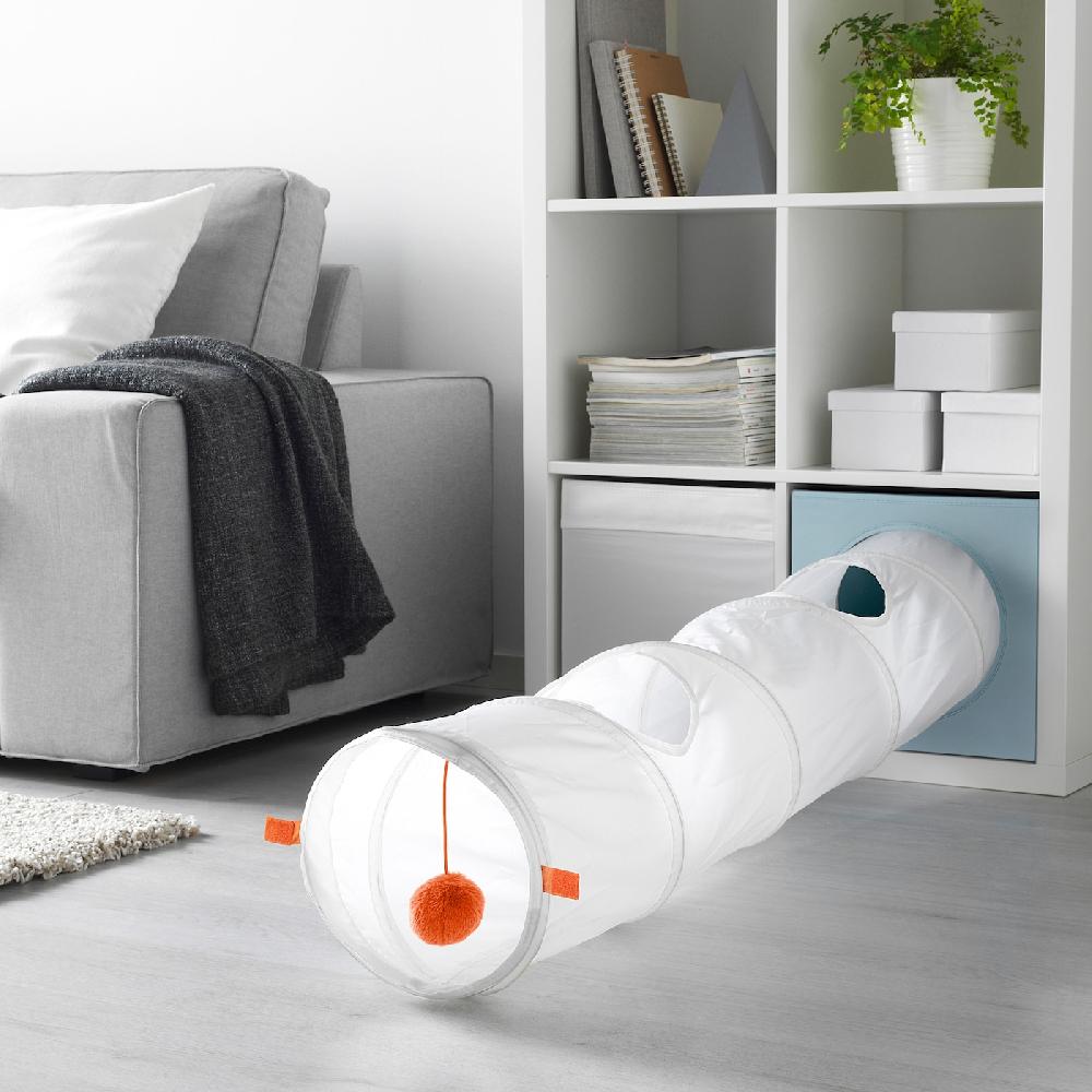 IKEA UTSÅDD Katzenspieltunnel weiß/orange Sonderangebot