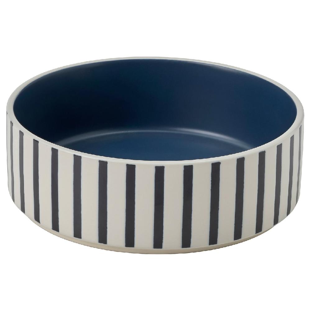 IKEA UTSÅDD Napf für Haustier Streifen schwarzblau/dunkelblau 15 cm