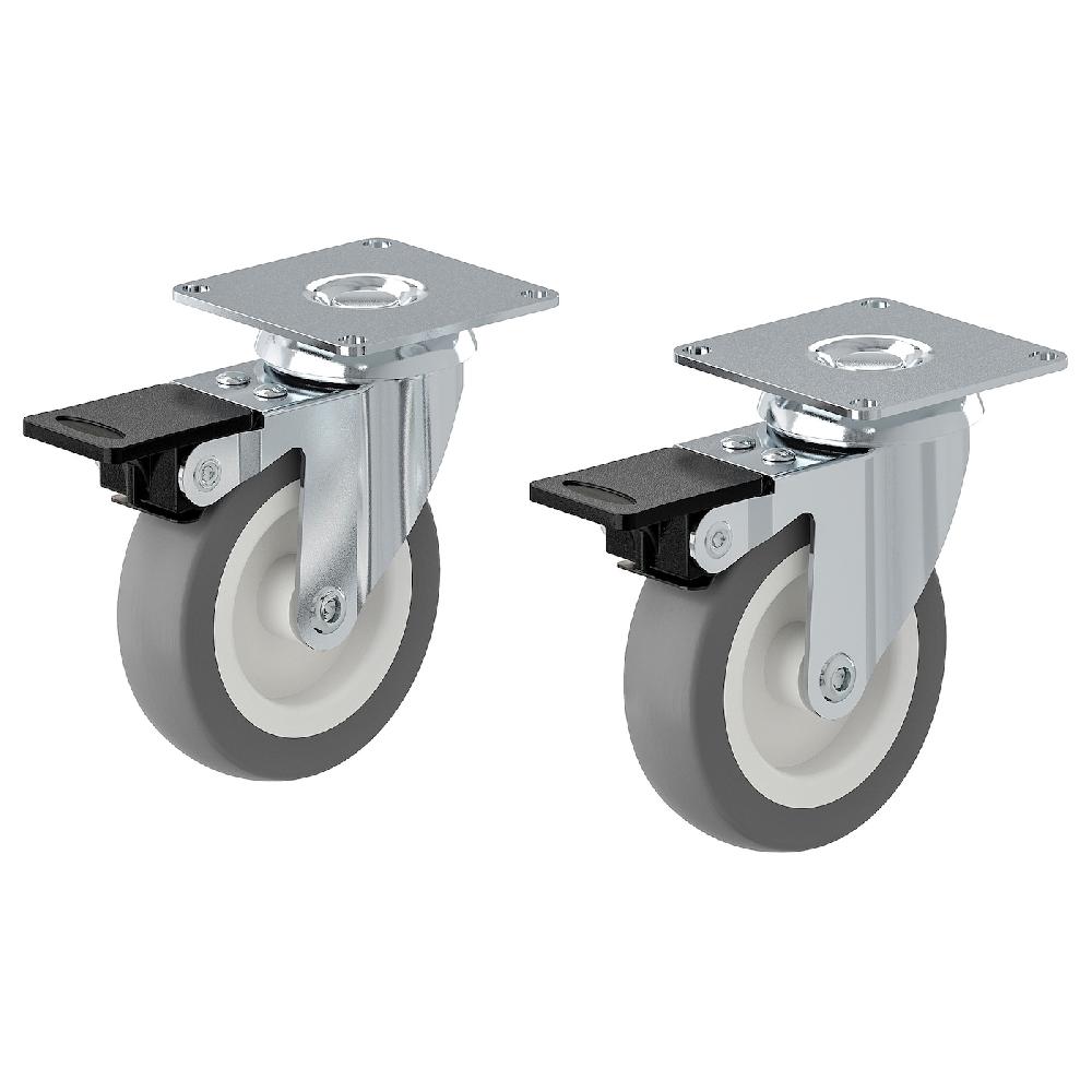 IKEA RILL Rollen drehbar mit Bremse grau 75 mm im Angebot