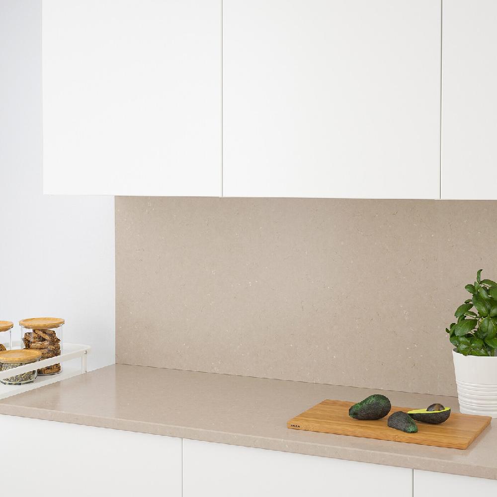 IKEA RÅHULT Wandpaneel maßgefertigt dunkelbeige marmoriert/Quarzkomposit 1 m²x1.2 cm Letzter Tag