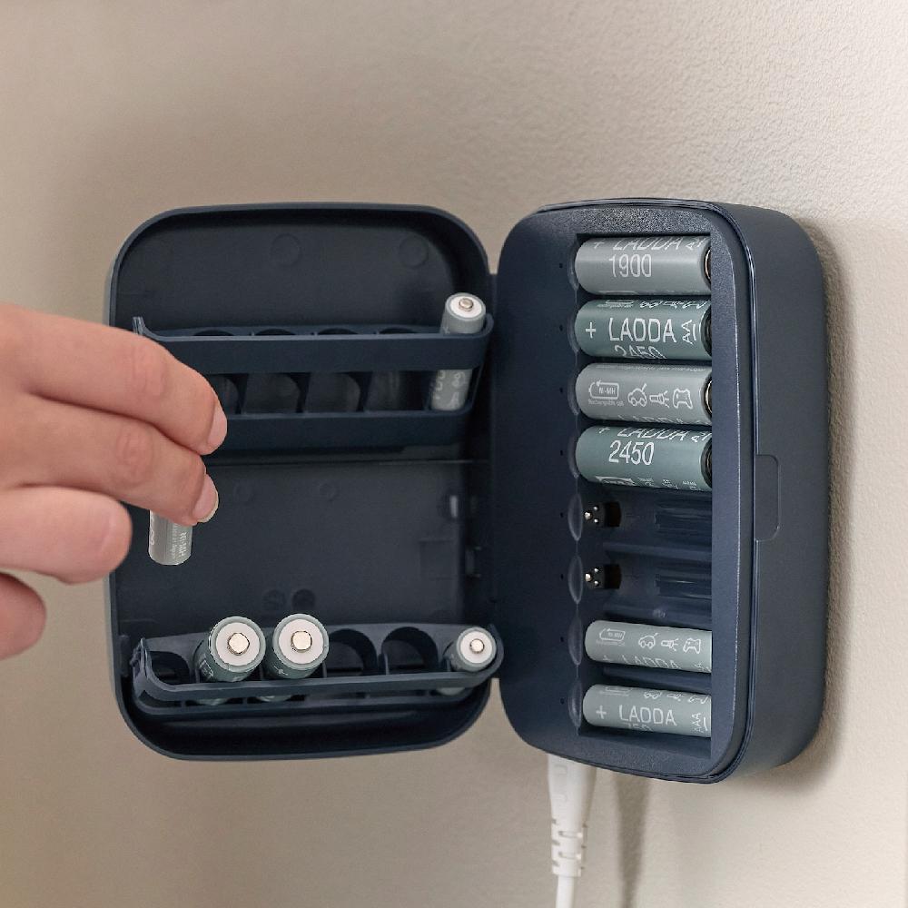 IKEA LITOSFÄR Ladegerät mit Aufbewahrung dunkelblau im Angebot