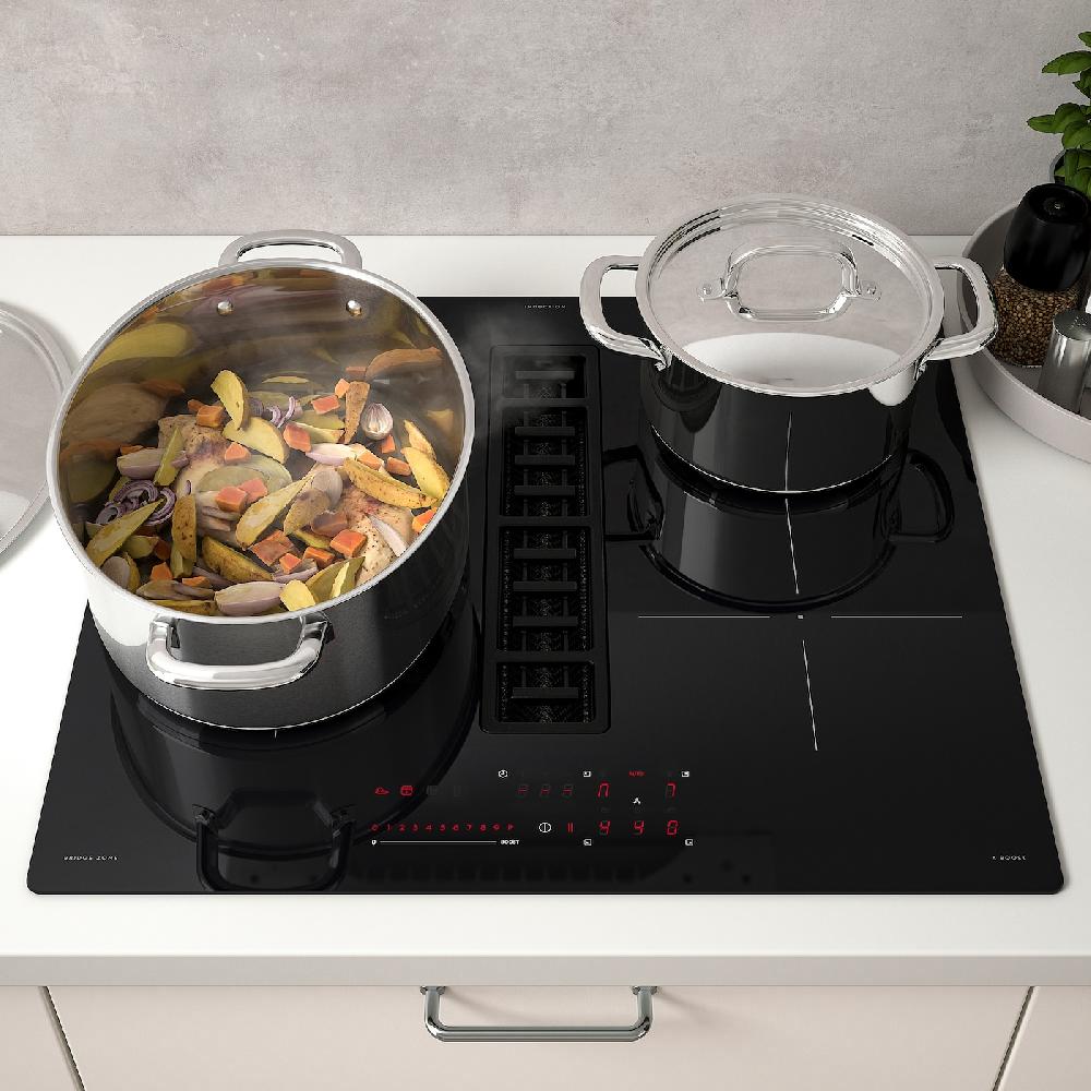 IKEA FÖRDELAKTIG Induktionskochfeld mit Dunstabzug IKEA 500 schwarz 60 cm Große Rabatte