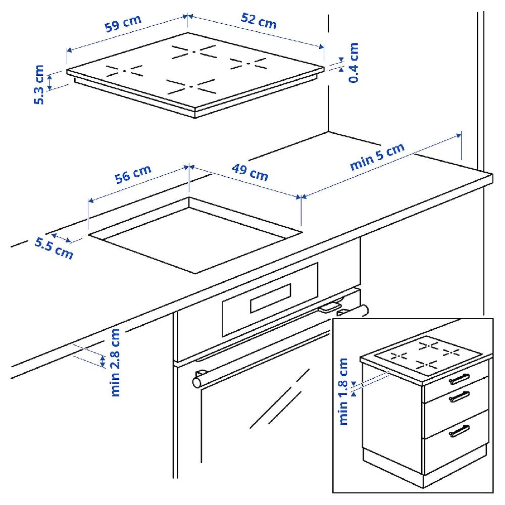 IKEA VILSTA Induktionskochfeld IKEA 300 schwarz 59 cm Bestseller