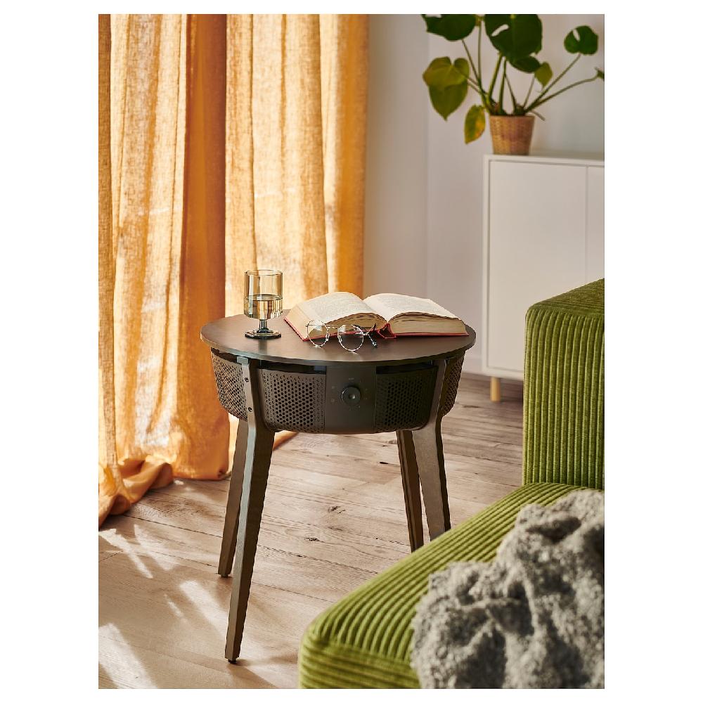 IKEA STARKVIND Tisch mit Luftreiniger gebeiztes Eichenfurnier/dunkelbraun smart Nur für heute