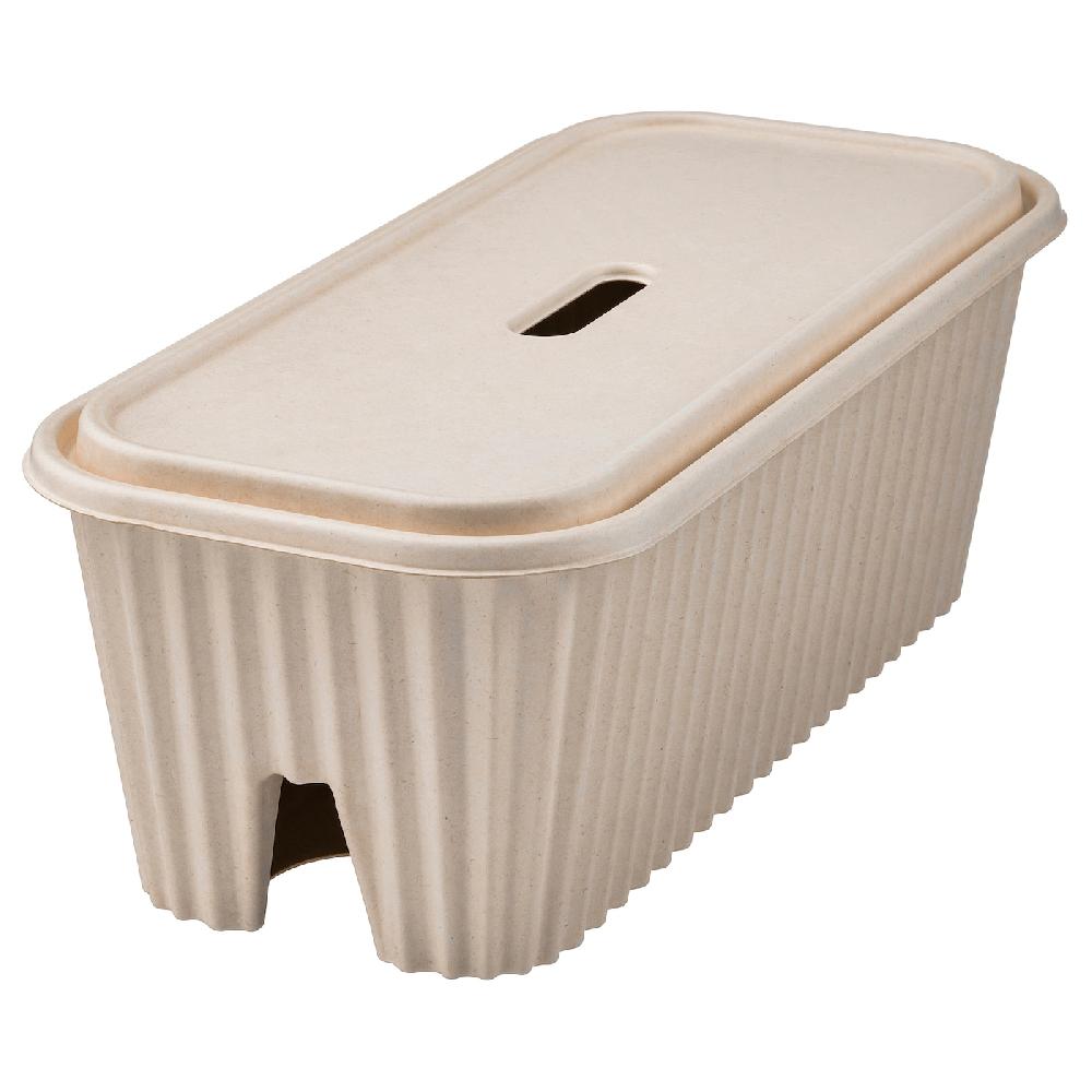 IKEA HÖNSNÄT Ladestation mit Kabelaufbewahrung naturfarben 38x18x14 cm