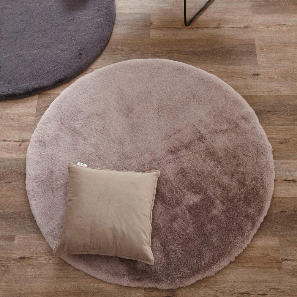 wohndirekt Kunstfellteppich Tender • schaffellform rund oder als Teppich • 100% Polyester Letzte 2 Tage