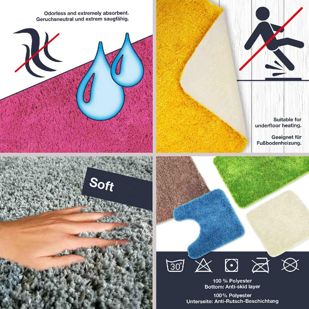 wohndirekt FLORENZ • Hochflor Badteppich • 4 Größen • zum Set kombinierbar Online Shopping