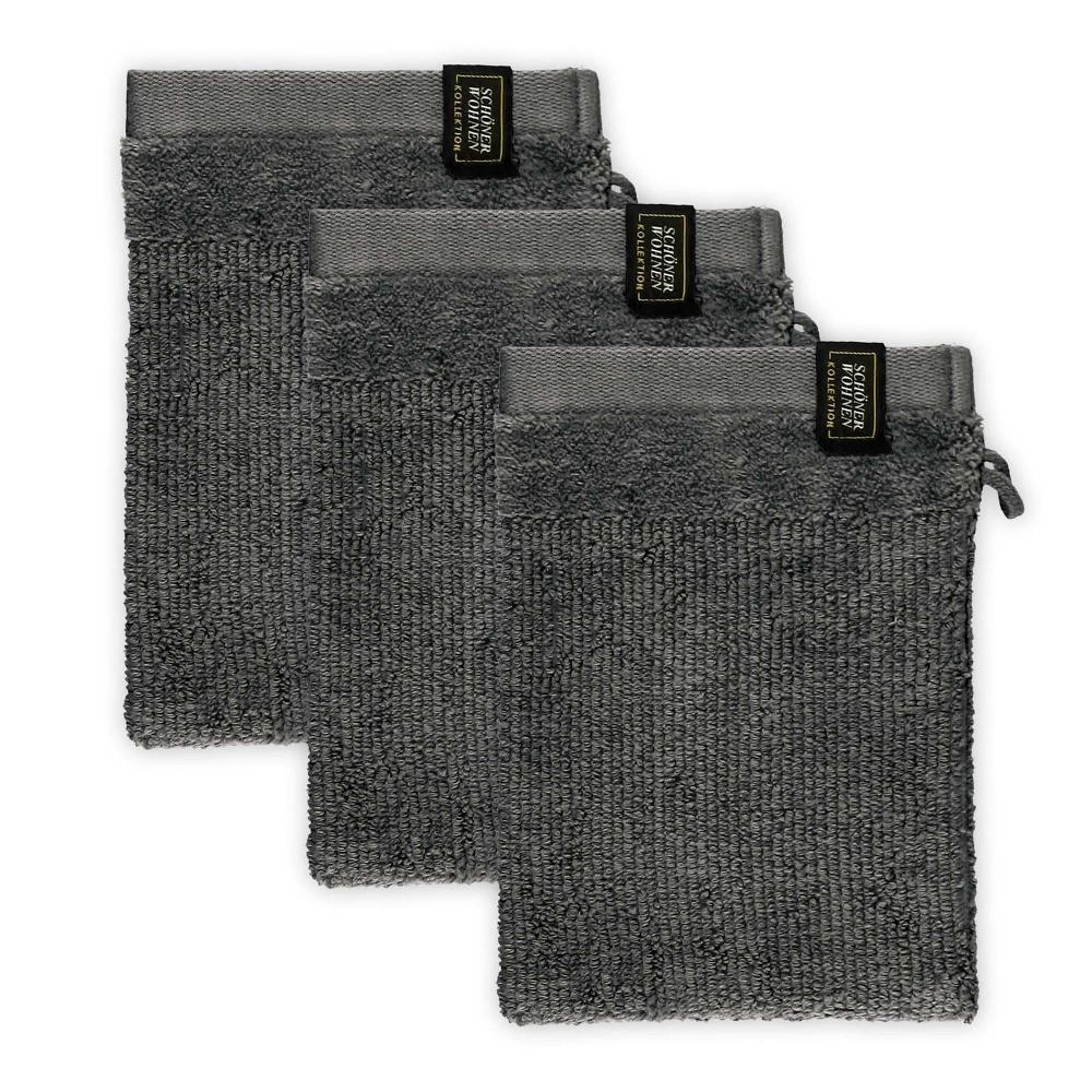 wohndirekt Waschhandschuh 3er Set mit Velourborte 16 x 21 cm Letzter Tag
