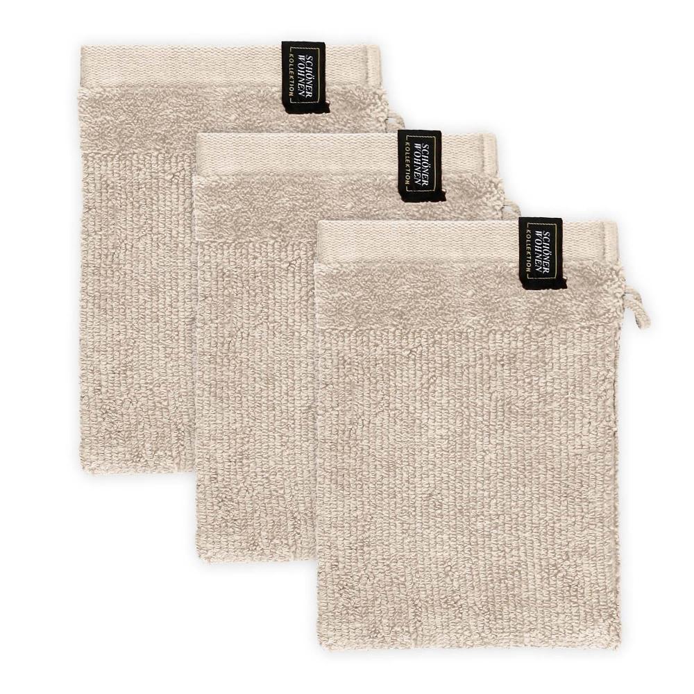 wohndirekt Waschhandschuh 3er Set mit Velourborte 16 x 21 cm Letzter Tag
