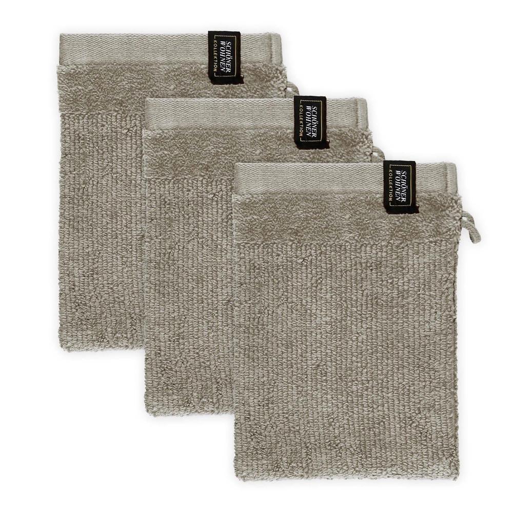 wohndirekt Waschhandschuh 3er Set mit Velourborte 16 x 21 cm Letzter Tag