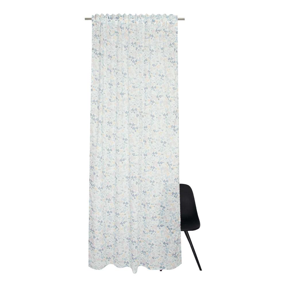 wohndirekt Schlaufenvorhang Leyla transparent mit floralem Muster 50% Rabatt mit kostenlosem Versand