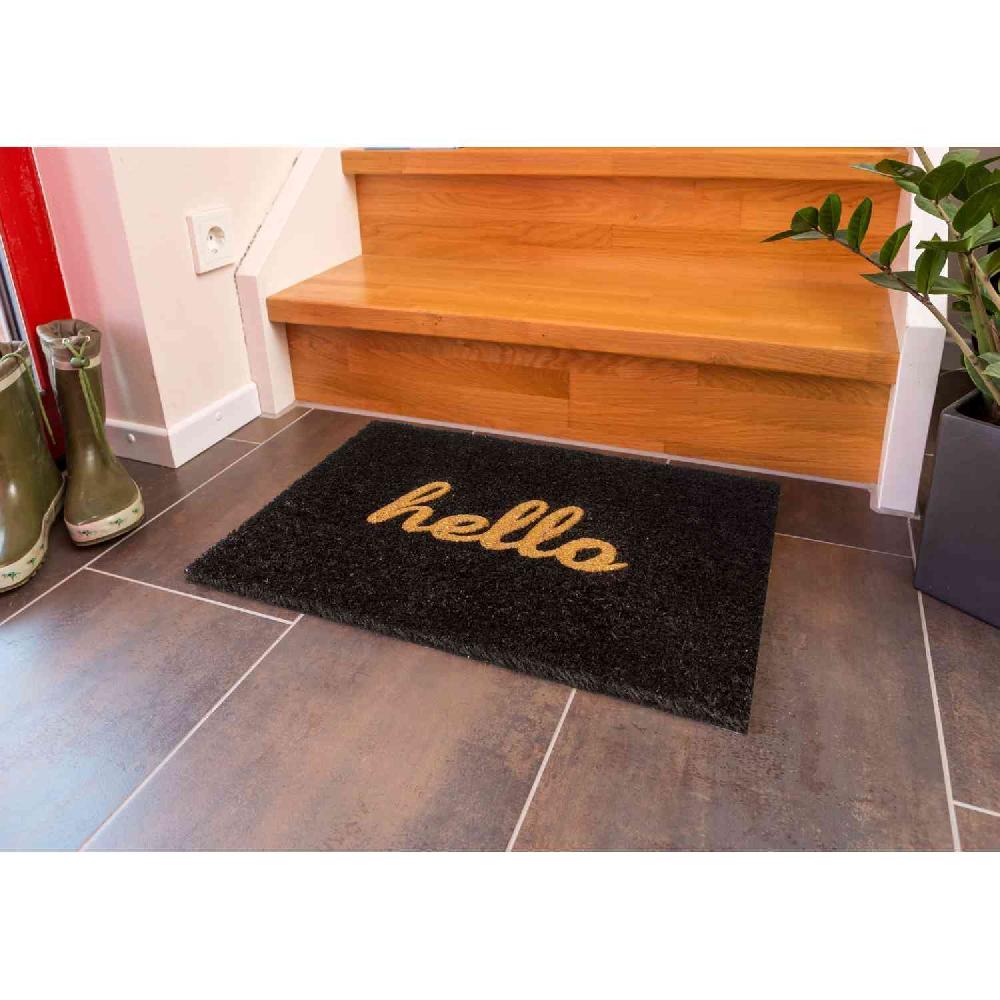 wohndirekt Fußmatte Coco Glitter • mit Vinylrüken • 100% Kokos Kostenloser Versand