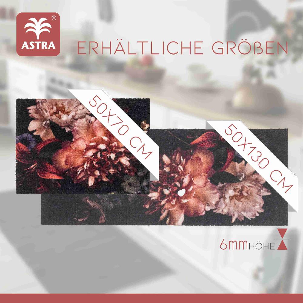 wohndirekt Fußmatte FELICIDO Blumen schwarz in 2 Größen Sonderangebot