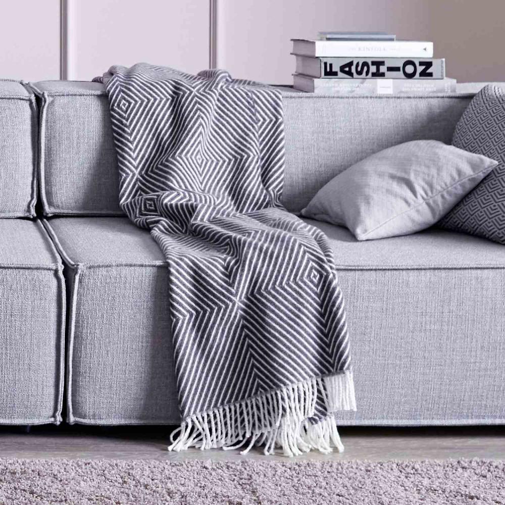 wohndirekt Wohndecke Tebas • Baumwoll/Kunstfaser • 140 x 200 cm Heißer Verkauf