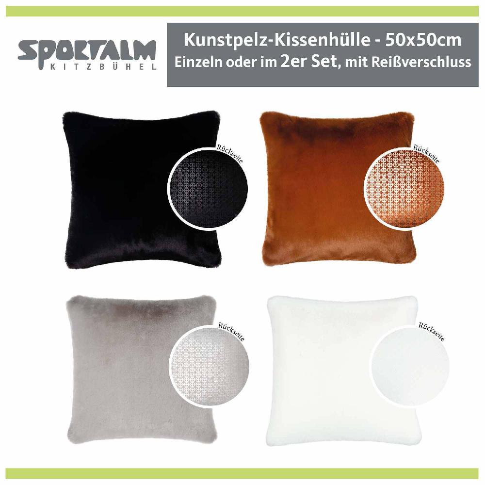 wohndirekt Zierkissenhülle Mojito 9 & Moscow Mule • einfarbiges Kunstfell • waschbar • 50 x 50 cm Top Angebot