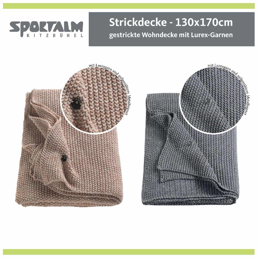 wohndirekt gestrickte Wohndecke • einfarbiges Perlmuster • glatter Abschluss • 130 x 170 cm Exklusive Angebote