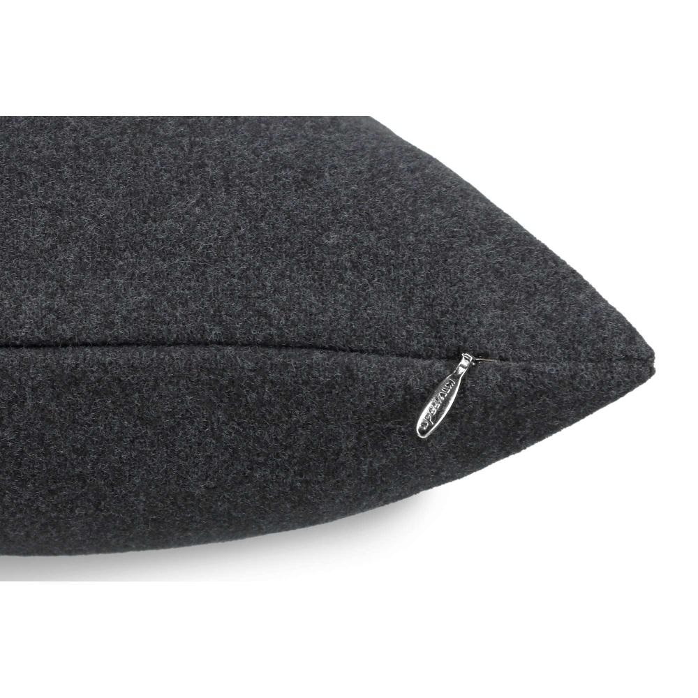 wohndirekt Elegante Kissenhülle in Filzoptik mit charmantem Bouclé-Kitz 40x40 cm Neuheiten