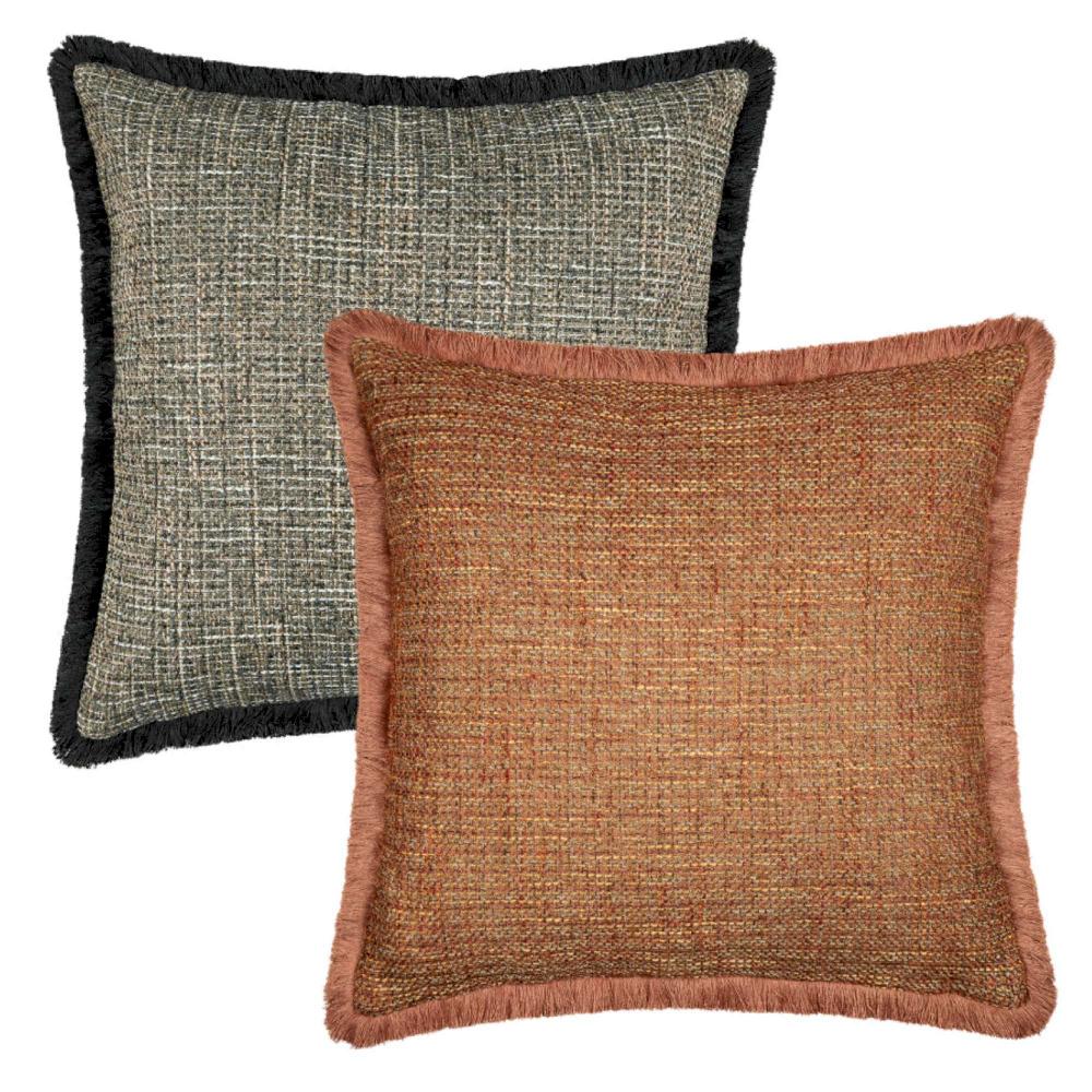 wohndirekt Kissenhülle Structure mit Fransenborte rundherum 50x50 cm Bis zu 50% Rabatt