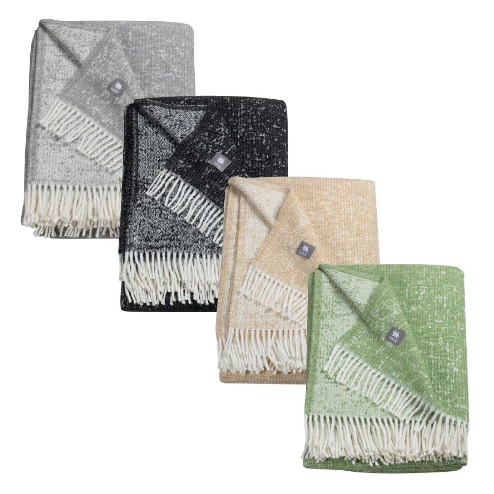 wohndirekt Kuscheliges Plaid Ease mit Strukturmuster und Fransen 140x200 cm